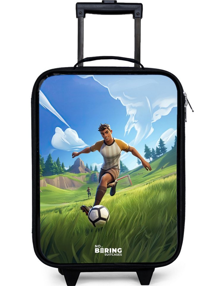 NoBoringSuitcases.com© Kinderkoffer mit leuchtende Räder - Fußball - Junge - Tor - Fußballtrikot, 2 Rollen, Kinder Koffer Klein, Trolley Handgepäck, Reisekoffer von NoBoringSuitcases.com©
