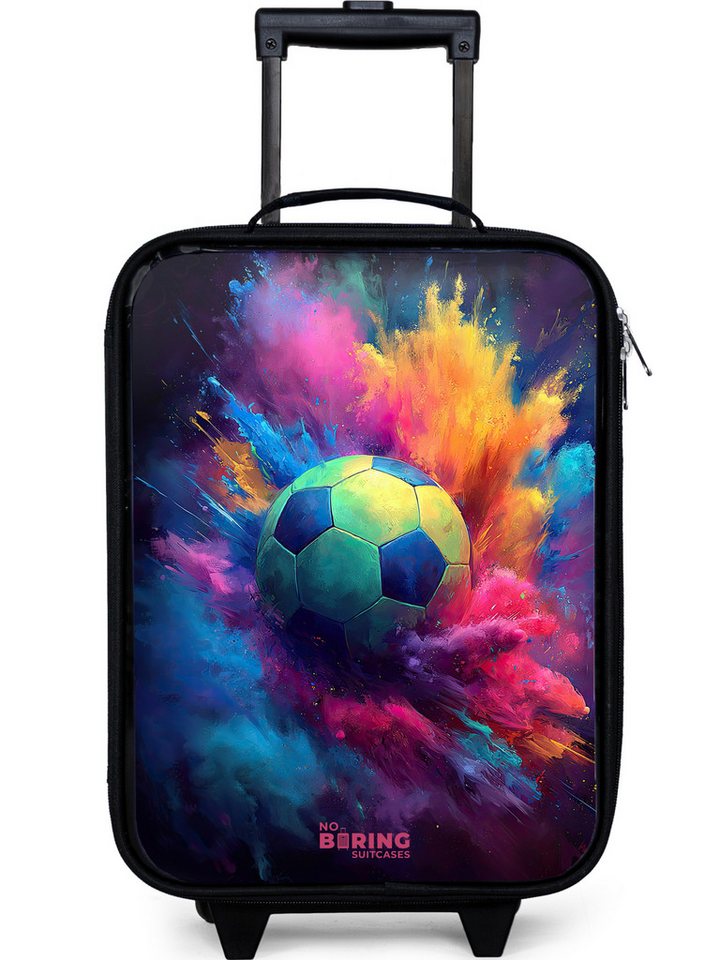 NoBoringSuitcases.com© Kinderkoffer mit leuchtende Räder - Neon - Kugel - Farbenfroh, 2 Rollen, Kinder Koffer Klein, Trolley Handgepäck, Reisekoffer von NoBoringSuitcases.com©