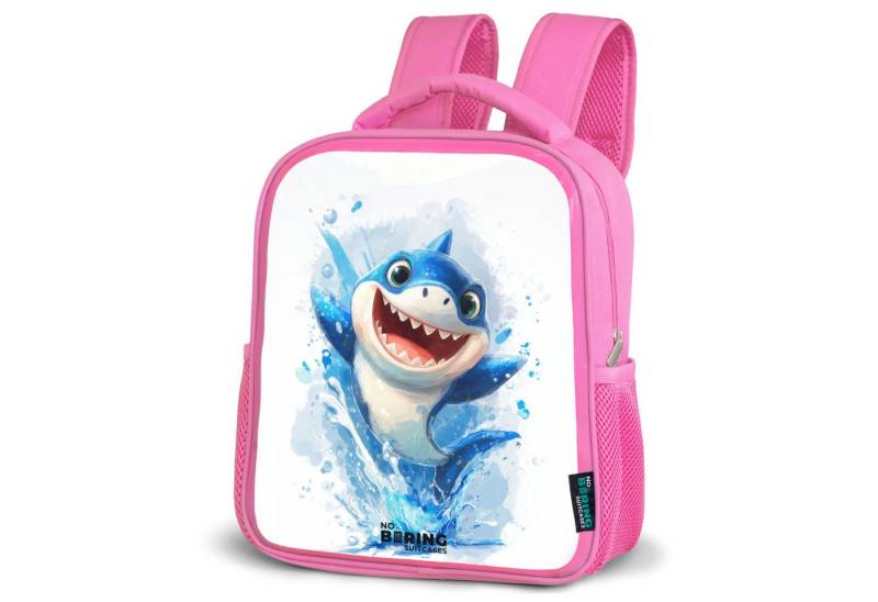 NoBoringSuitcases.com© Rucksack Der springende glückliche Hai, Kinderrucksack, Schulrucksack, Freizeitrucksack, Mädchen, Kindergarten von NoBoringSuitcases.com©