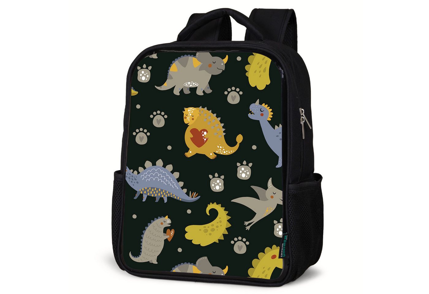 NoBoringSuitcases.com© Reisetasche Dino - Kinder - Schnittmuster - Jungen - Mädchen - Dinosaurier, Kinderrucksack Schwarz, Schulrucksack, Freizeitrucksack Jungen Mädchen von NoBoringSuitcases.com©