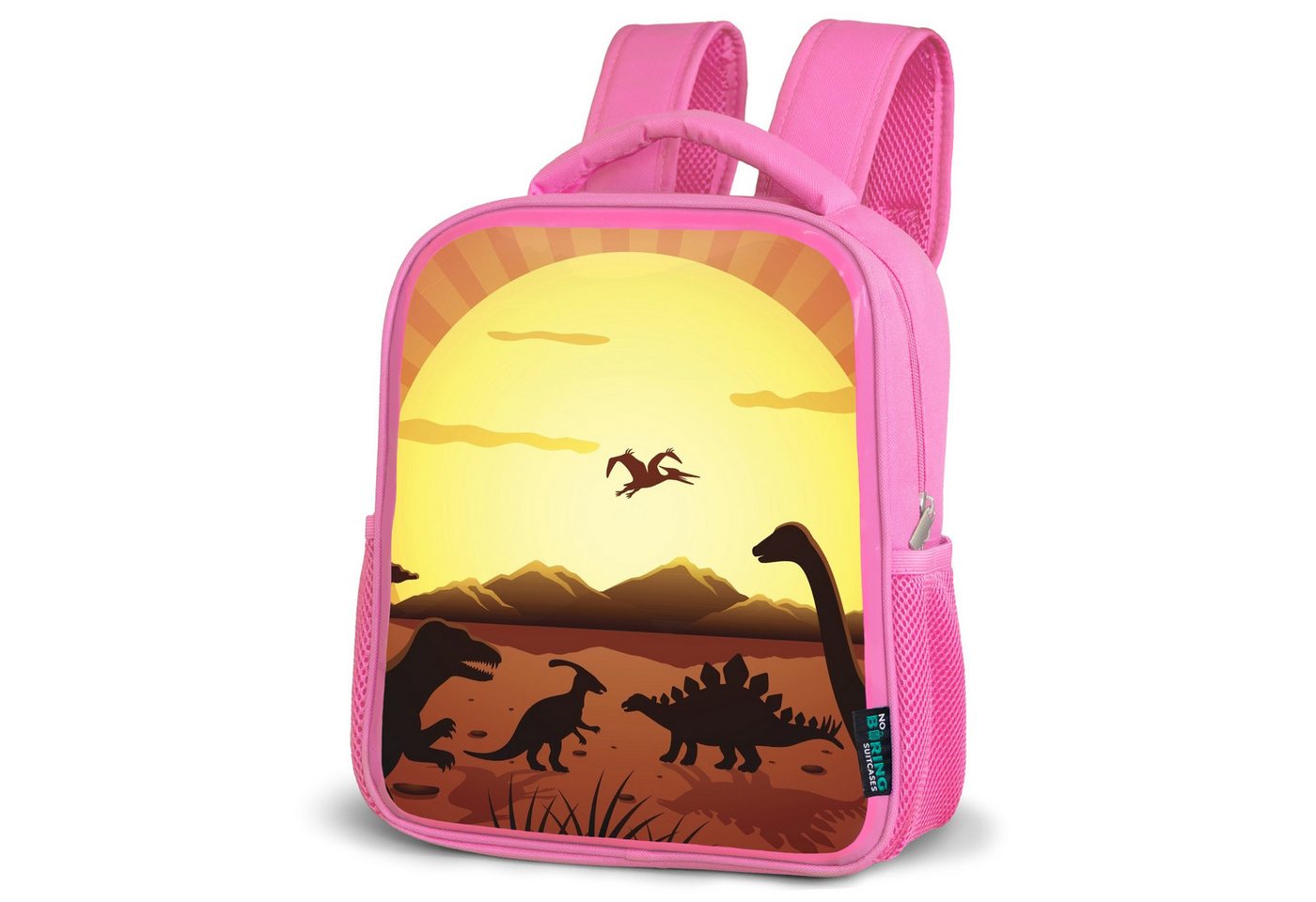 NoBoringSuitcases.com© Reisetasche Dino - Sonne - Natur - Zeichnung - Kinder - Jungen, Kinderrucksack, Schulrucksack, Freizeitrucksack, Mädchen, Kindergarten von NoBoringSuitcases.com©