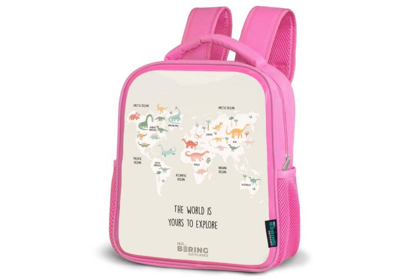 NoBoringSuitcases.com© Rucksack Dino-Weltkarte, Kinderrucksack, Schulrucksack, Freizeitrucksack, Mädchen, Kindergarten von NoBoringSuitcases.com©