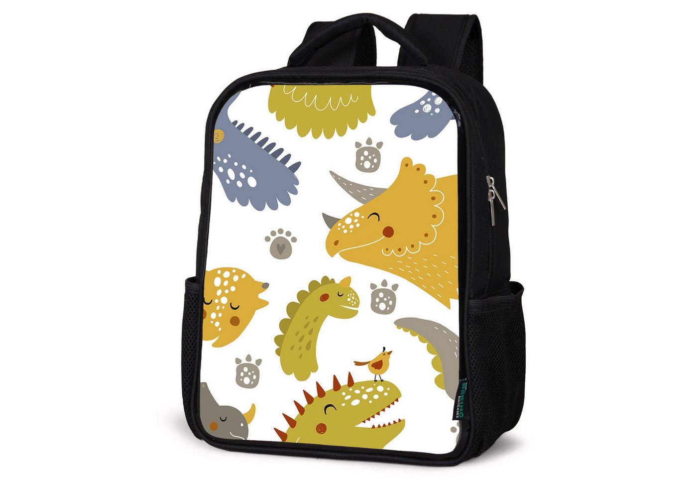 NoBoringSuitcases.com© Reisetasche Dinosaurier - Schnittmuster - Jungen - Dino - Kinder, Kinderrucksack Schwarz, Schulrucksack, Freizeitrucksack Jungen Mädchen von NoBoringSuitcases.com©