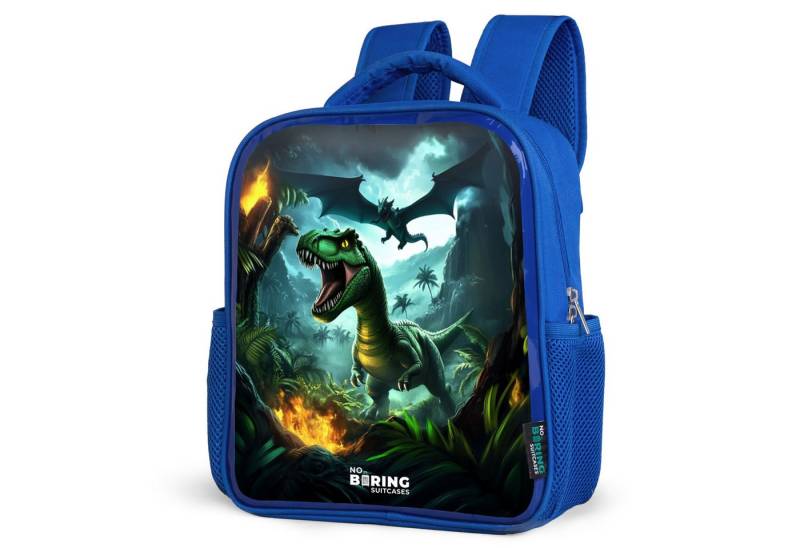 NoBoringSuitcases.com© Rucksack Dinosaurier und Drache im feurigen Dschungeltal, Kinderrucksack, Schulrucksack, Freizeitrucksack, Jungen, Kindergarten von NoBoringSuitcases.com©
