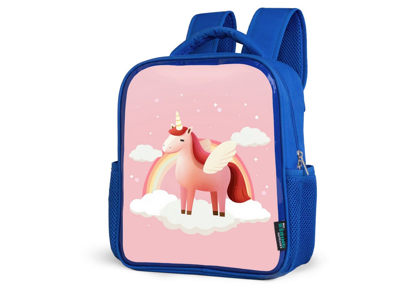 NoBoringSuitcases.com© Reisetasche Einhorn - Flügel - Rosa - Regenbogen, Kinderrucksack, Schulrucksack, Freizeitrucksack, Jungen, Kindergarten von NoBoringSuitcases.com©