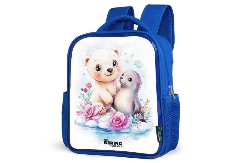 NoBoringSuitcases.com© Rucksack Eisbär und Robbe auf einer Eisscholle, Kinderrucksack, Schulrucksack, Freizeitrucksack, Jungen, Kindergarten von NoBoringSuitcases.com©