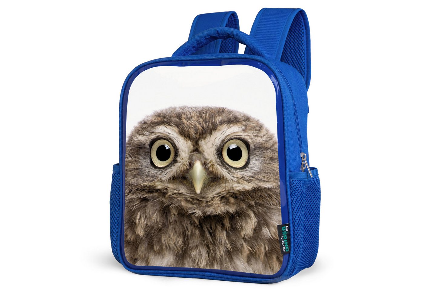 NoBoringSuitcases.com© Reisetasche Eule - Eule - Porträt - Braun - Vogel - Jungen - Mädchen, Kinderrucksack, Schulrucksack, Freizeitrucksack, Jungen, Kindergarten von NoBoringSuitcases.com©