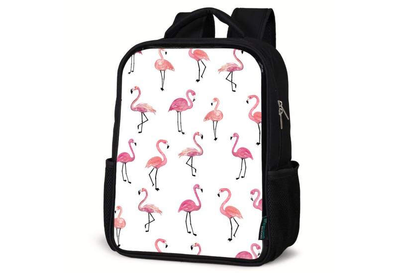 NoBoringSuitcases.com© Reisetasche Flamingo - Muster - Rosa - Mädchen, Kinderrucksack Schwarz, Schulrucksack, Freizeitrucksack Jungen Mädchen von NoBoringSuitcases.com©