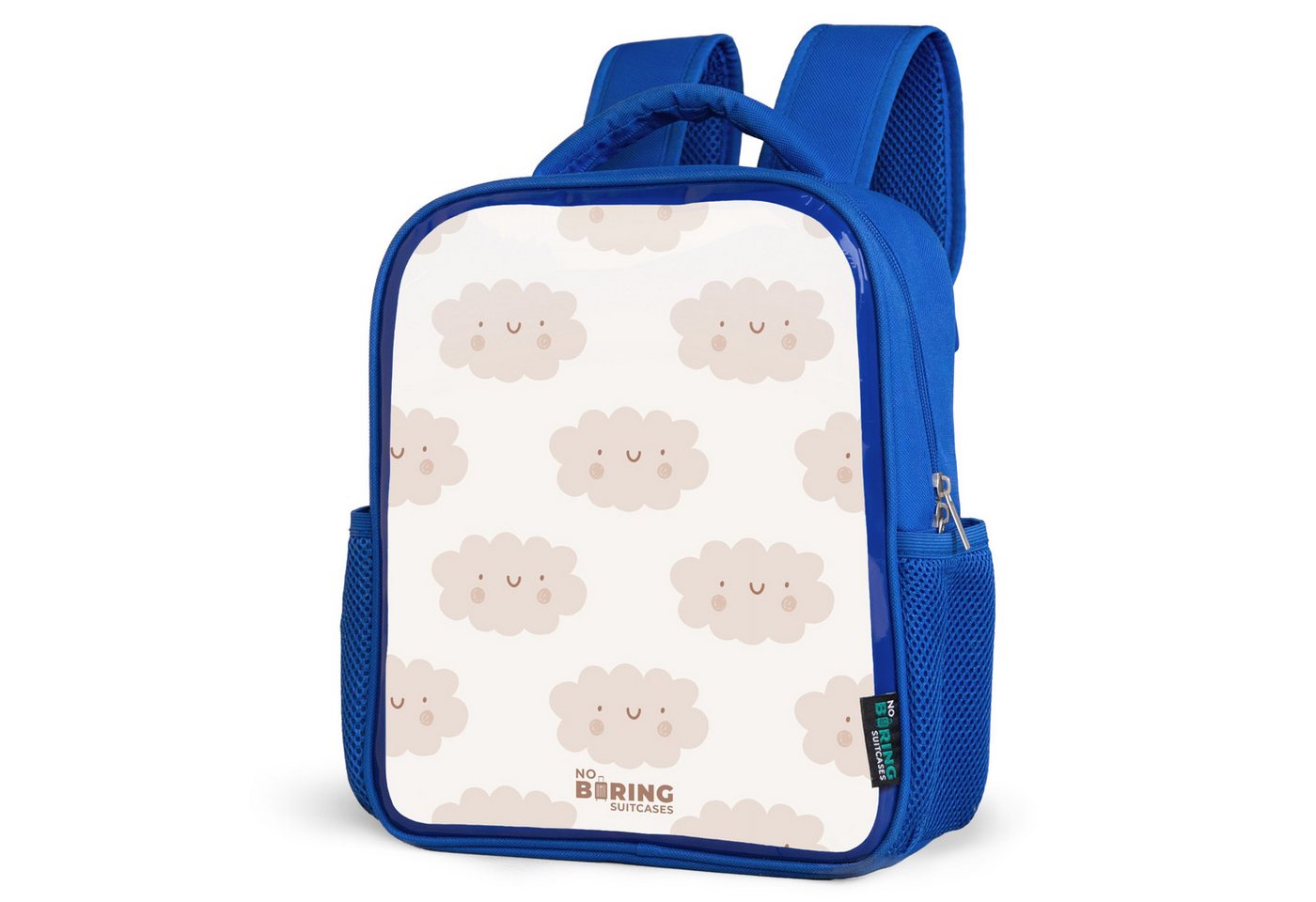 NoBoringSuitcases.com© Rucksack Fröhliche Wolken mit Gesichtern auf cremefarbenem Hintergrund, Kinderrucksack, Schulrucksack, Freizeitrucksack, Jungen, Kindergarten von NoBoringSuitcases.com©