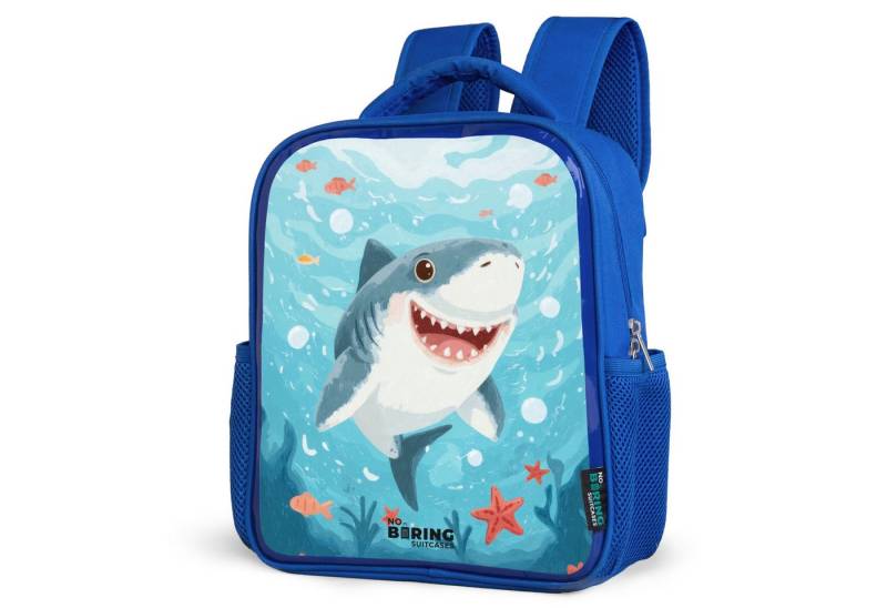 NoBoringSuitcases.com© Rucksack Fröhlicher Hai unter Wasser, Kinderrucksack, Schulrucksack, Freizeitrucksack, Jungen, Kindergarten von NoBoringSuitcases.com©