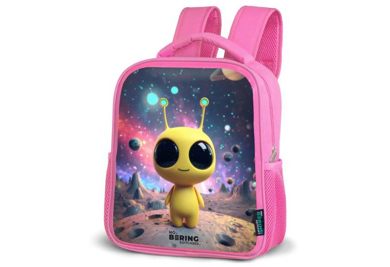 NoBoringSuitcases.com© Rucksack Fröhlicher kleiner Außerirdischer, Kinderrucksack, Schulrucksack, Freizeitrucksack, Mädchen, Kindergarten von NoBoringSuitcases.com©