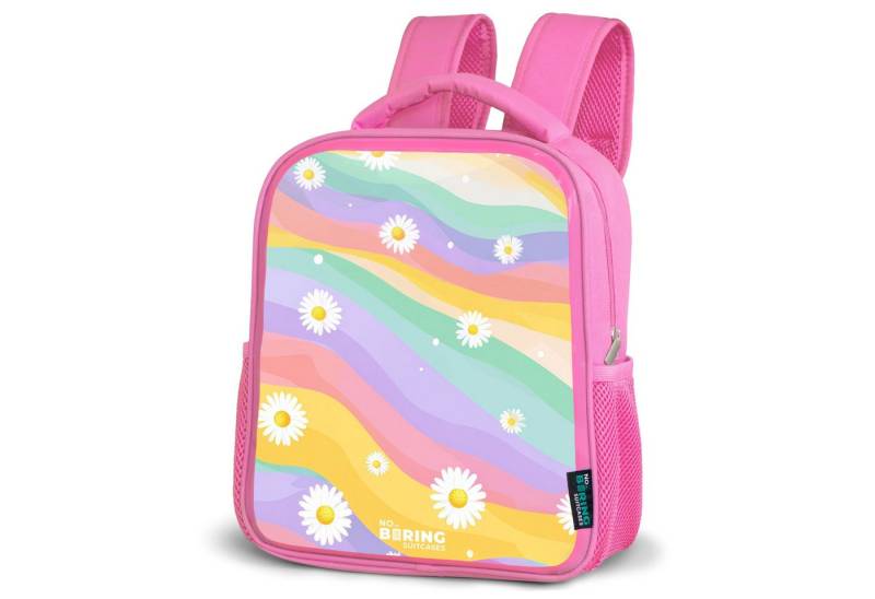 NoBoringSuitcases.com© Rucksack Gänseblümchen auf Regenbogen-Hintergrund, Kinderrucksack, Schulrucksack, Freizeitrucksack, Mädchen, Kindergarten von NoBoringSuitcases.com©
