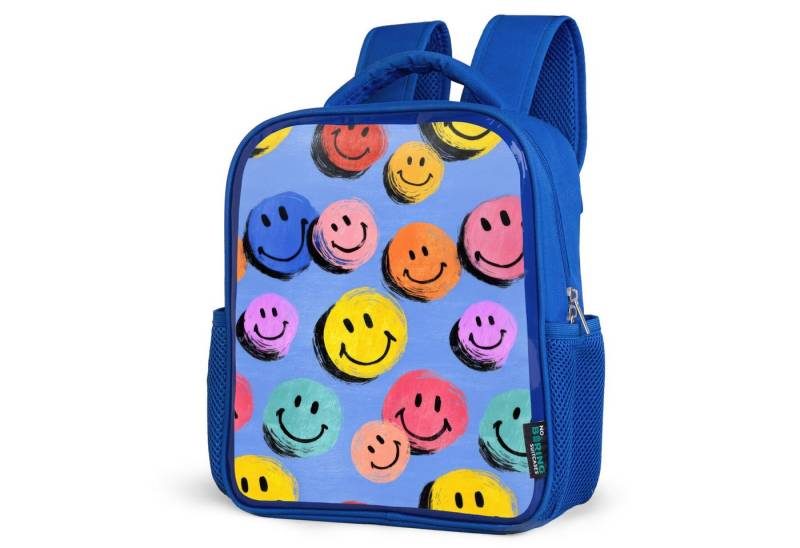 NoBoringSuitcases.com© Reisetasche Gezeichnete Smiley-Kritzeleien mit hellen Pinselstrichen, Kinderrucksack, Schulrucksack, Freizeitrucksack, Jungen, Kindergarten von NoBoringSuitcases.com©