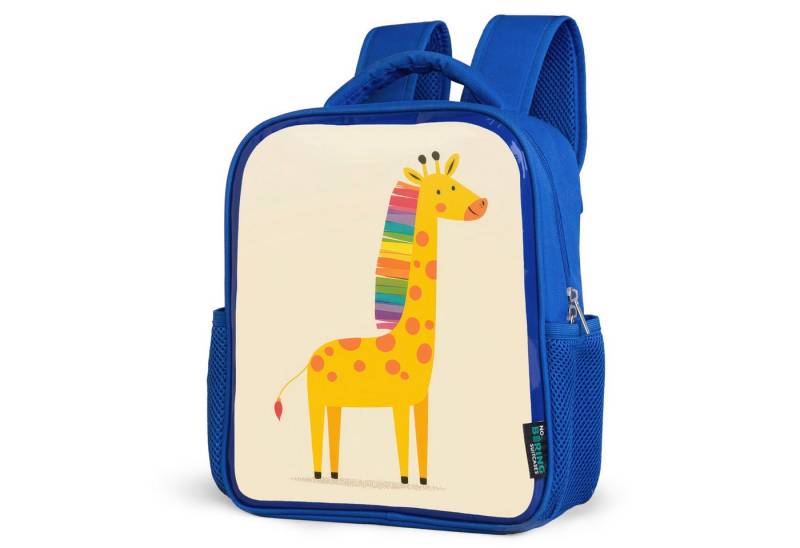 NoBoringSuitcases.com© Reisetasche Giraffe - Regenbogenmähne - Beige, Kinderrucksack, Schulrucksack, Freizeitrucksack, Jungen, Kindergarten von NoBoringSuitcases.com©
