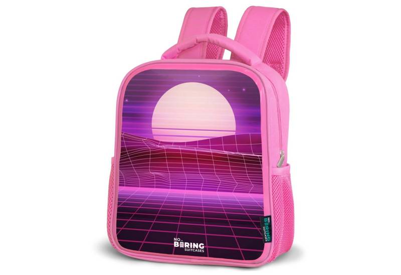 NoBoringSuitcases.com© Rucksack Gitternetzlandschaft mit Sonne, Kinderrucksack, Schulrucksack, Freizeitrucksack, Mädchen, Kindergarten von NoBoringSuitcases.com©