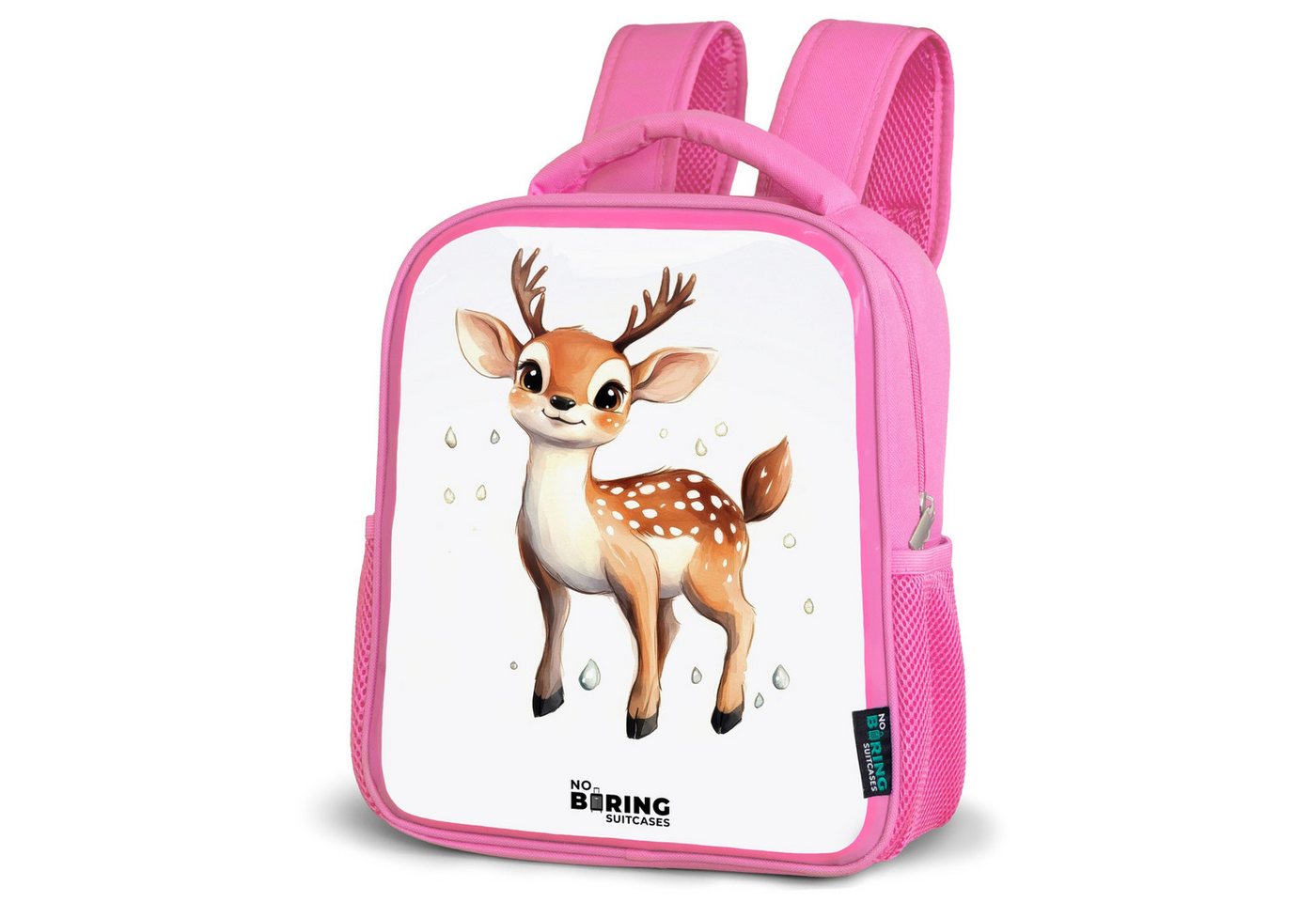 NoBoringSuitcases.com© Rucksack Junger Hirsch mit Geweih und weißen Tupfen, Kinderrucksack, Schulrucksack, Freizeitrucksack, Mädchen, Kindergarten von NoBoringSuitcases.com©