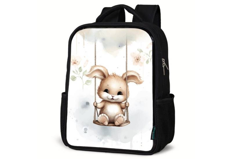 NoBoringSuitcases.com© Reisetasche Kaninchen - Babytier - Kinder, Kinderrucksack Schwarz, Schulrucksack, Freizeitrucksack Jungen Mädchen von NoBoringSuitcases.com©