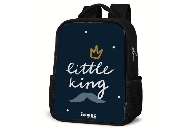 NoBoringSuitcases.com© Rucksack Kleiner König mit Tupfen, Kinderrucksack Schwarz, Schulrucksack, Freizeitrucksack Jungen Mädchen von NoBoringSuitcases.com©