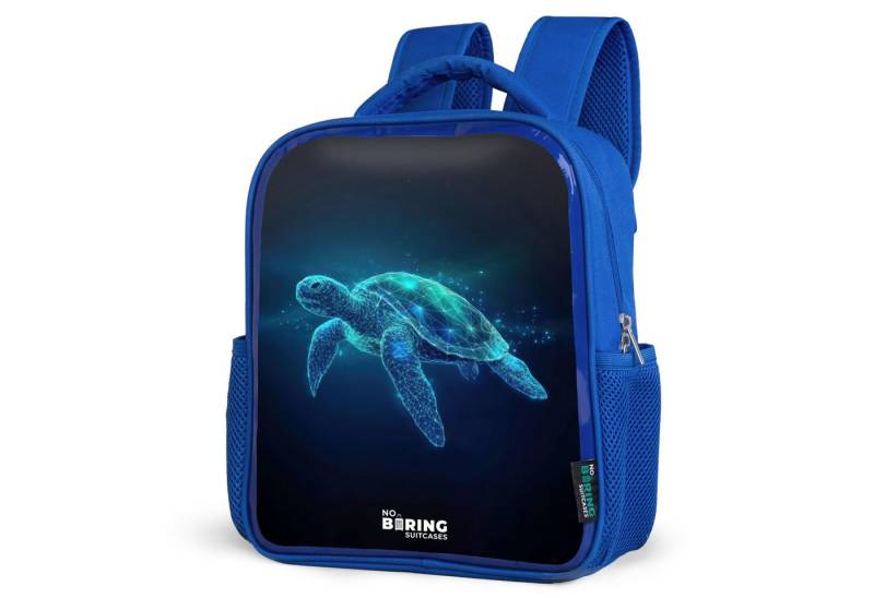 NoBoringSuitcases.com© Rucksack Leuchtende Schildkröte im digitalen Ozean, Kinderrucksack, Schulrucksack, Freizeitrucksack, Jungen, Kindergarten von NoBoringSuitcases.com©