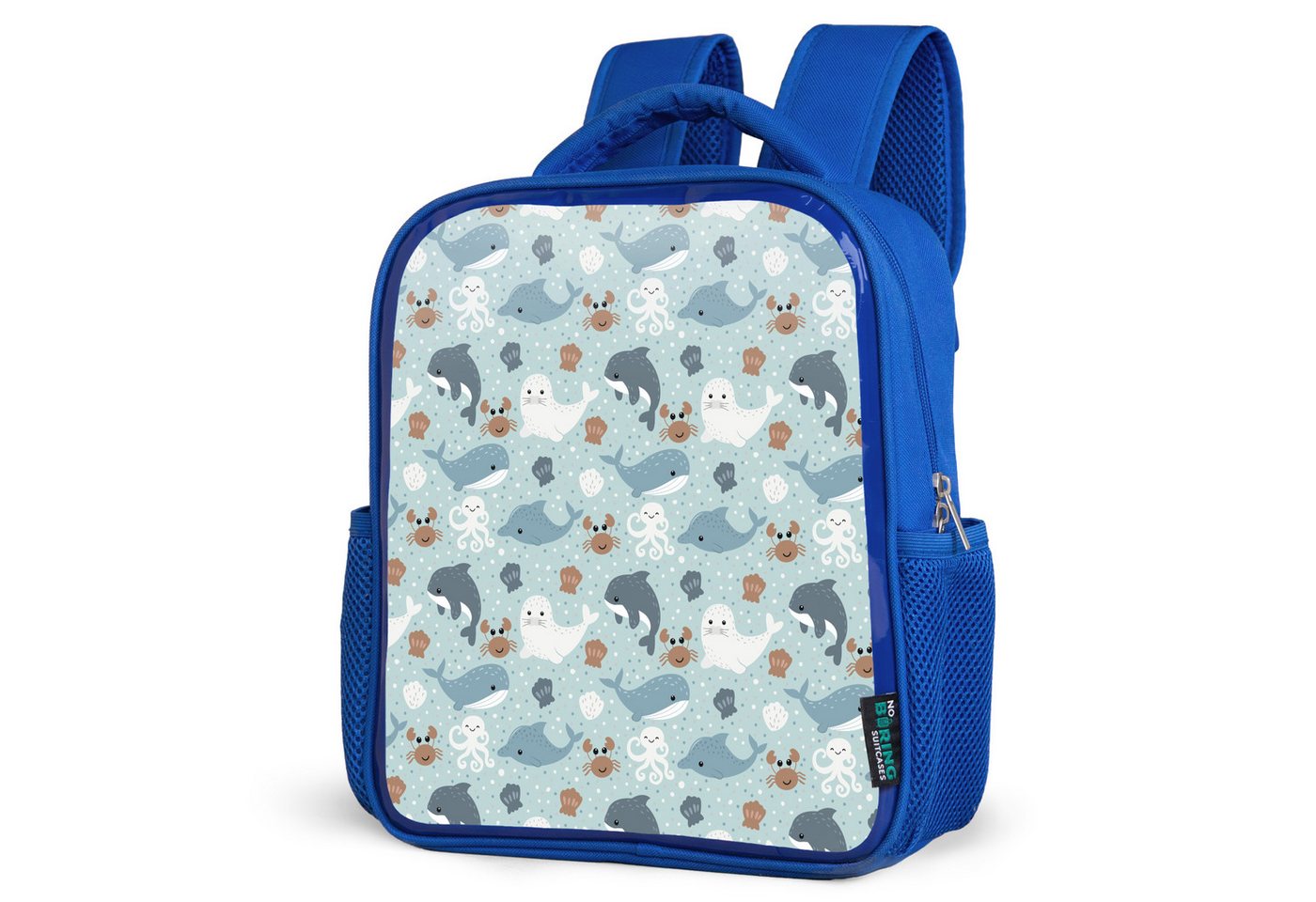 NoBoringSuitcases.com© Reisetasche Meer - Wal - Robbe - Krabbe, Kinderrucksack, Schulrucksack, Freizeitrucksack, Jungen, Kindergarten von NoBoringSuitcases.com©