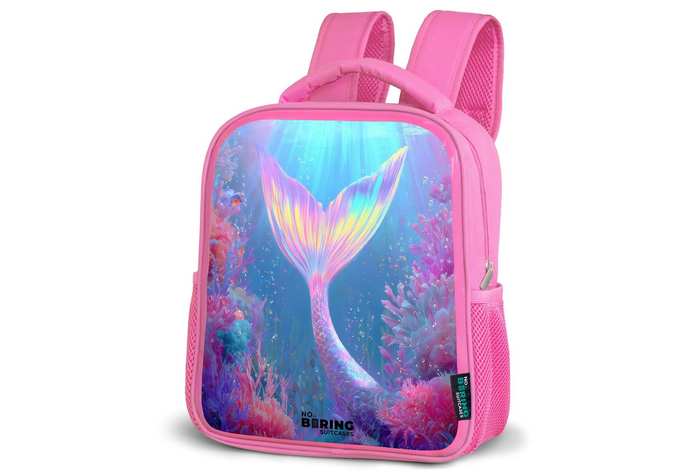 NoBoringSuitcases.com© Rucksack Meerjungfrauenschwanz - Koralle - Wasser, Kinderrucksack, Schulrucksack, Freizeitrucksack, Mädchen, Kindergarten von NoBoringSuitcases.com©