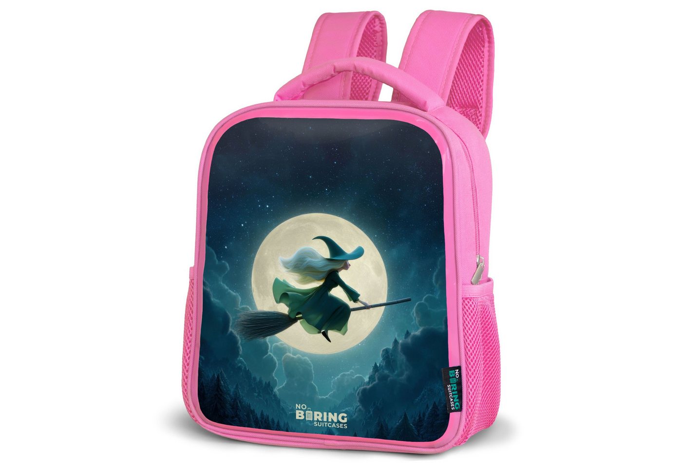 NoBoringSuitcases.com© Rucksack Nachtflug über den Wald, Kinderrucksack, Schulrucksack, Freizeitrucksack, Mädchen, Kindergarten von NoBoringSuitcases.com©