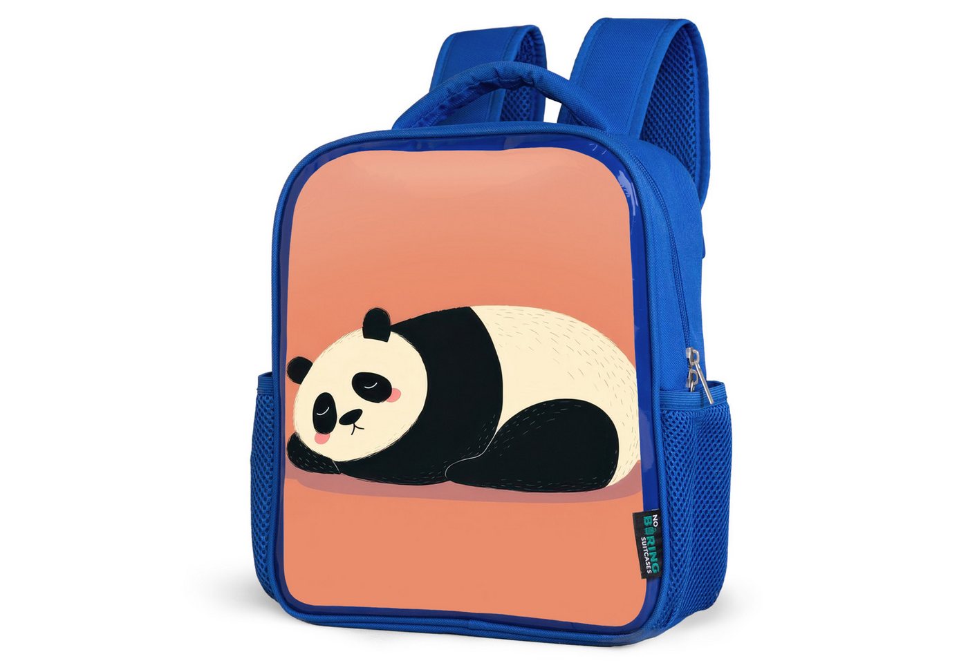 NoBoringSuitcases.com© Reisetasche Panda - Schlafen - Orange, Kinderrucksack, Schulrucksack, Freizeitrucksack, Jungen, Kindergarten von NoBoringSuitcases.com©