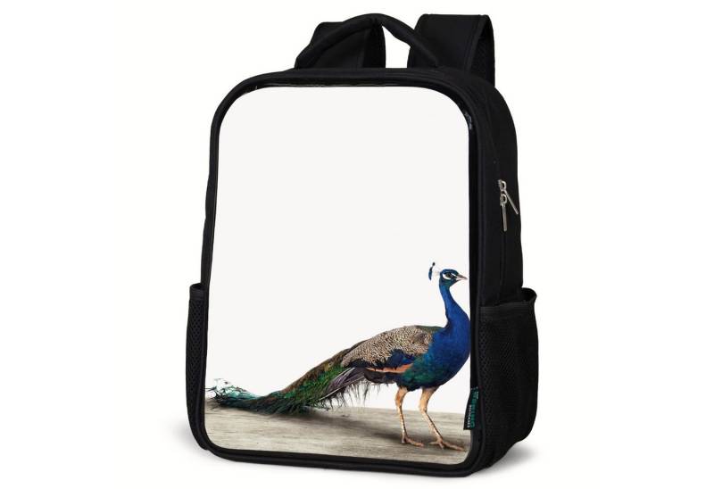 NoBoringSuitcases.com© Reisetasche Pfau - Federn - Vogel - Kinder - Jungen - Mädchen, Kinderrucksack Schwarz, Schulrucksack, Freizeitrucksack Jungen Mädchen von NoBoringSuitcases.com©