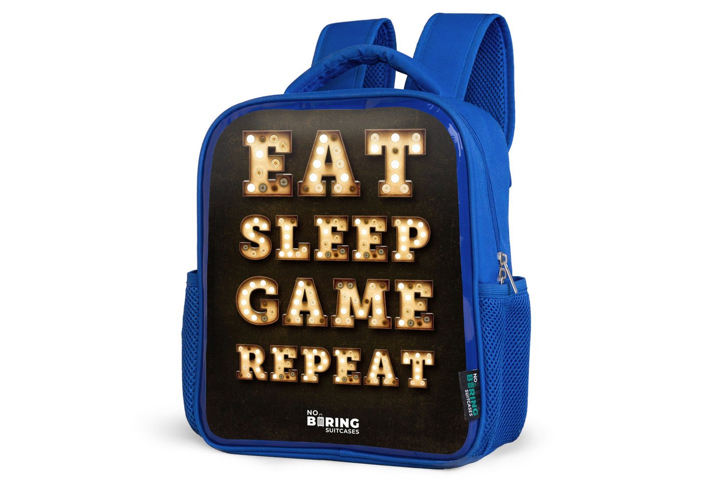 NoBoringSuitcases.com© Rucksack Qoute mit Licht, Kinderrucksack, Schulrucksack, Freizeitrucksack, Jungen, Kindergarten von NoBoringSuitcases.com©