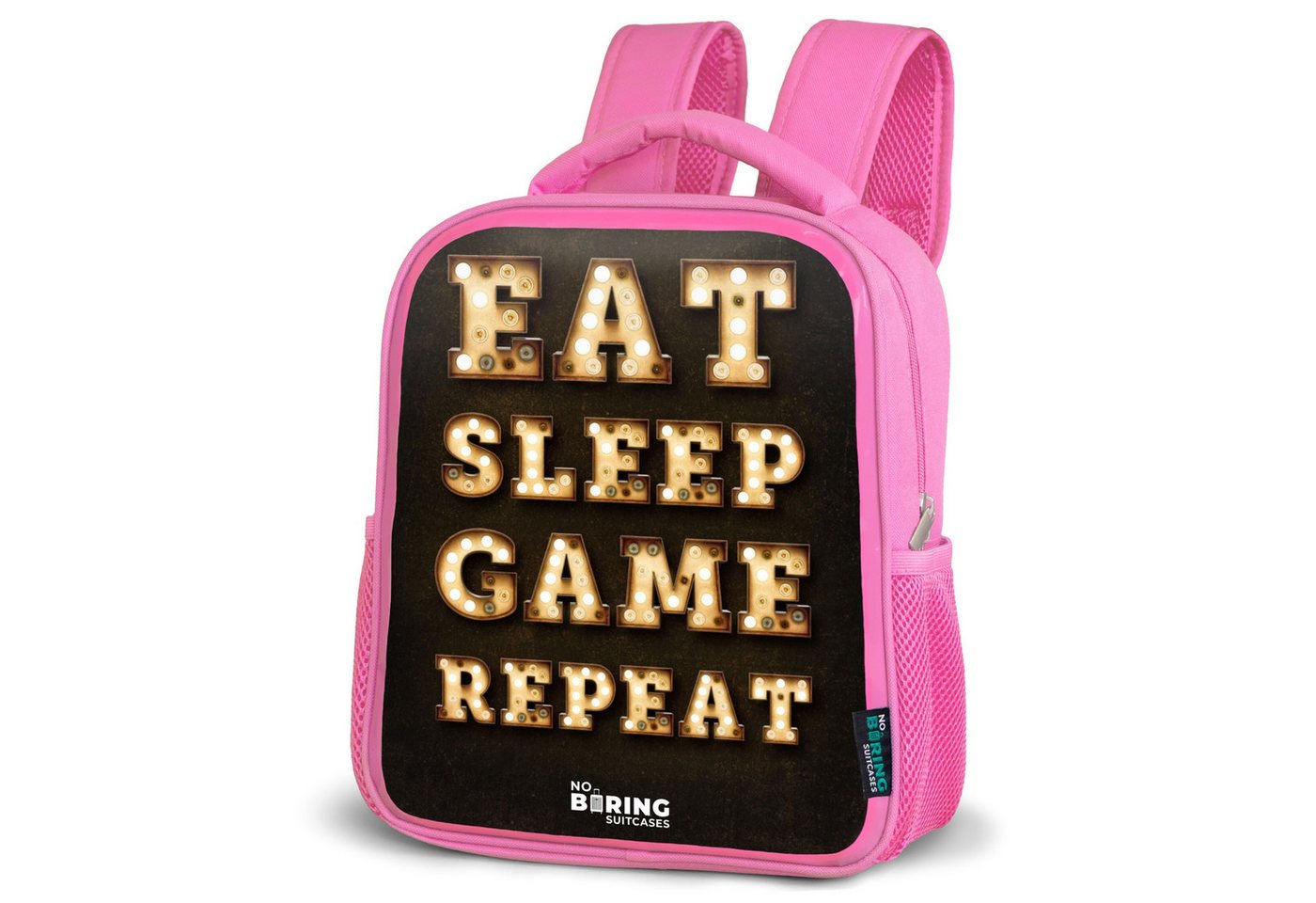 NoBoringSuitcases.com© Rucksack Qoute mit Licht, Kinderrucksack, Schulrucksack, Freizeitrucksack, Mädchen, Kindergarten von NoBoringSuitcases.com©