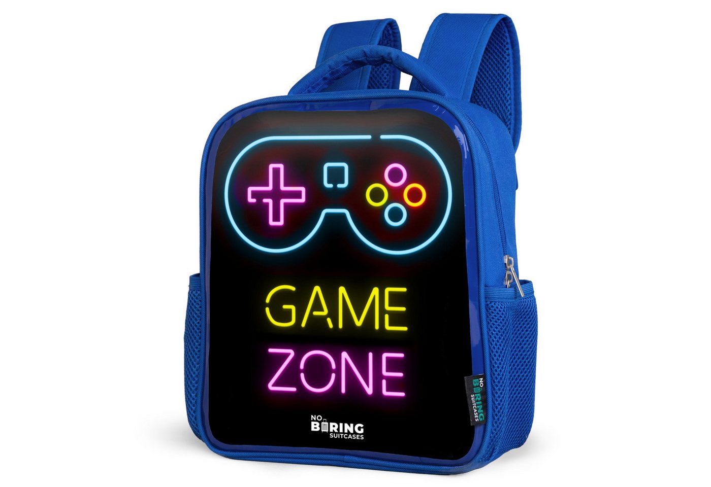 NoBoringSuitcases.com© Rucksack Qoute mit Neonfarben, Kinderrucksack, Schulrucksack, Freizeitrucksack, Jungen, Kindergarten von NoBoringSuitcases.com©