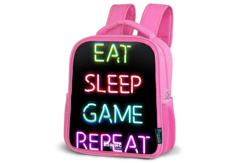NoBoringSuitcases.com© Rucksack Qoute mit Neonröhren, Kinderrucksack, Schulrucksack, Freizeitrucksack, Mädchen, Kindergarten von NoBoringSuitcases.com©