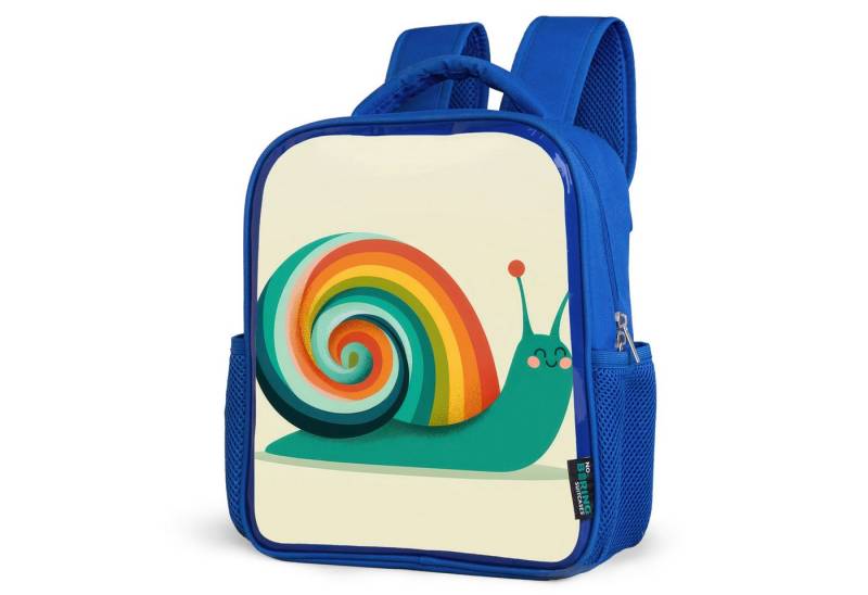NoBoringSuitcases.com© Reisetasche Schnecke - Regenbogen-Schild - Grün, Kinderrucksack, Schulrucksack, Freizeitrucksack, Jungen, Kindergarten von NoBoringSuitcases.com©