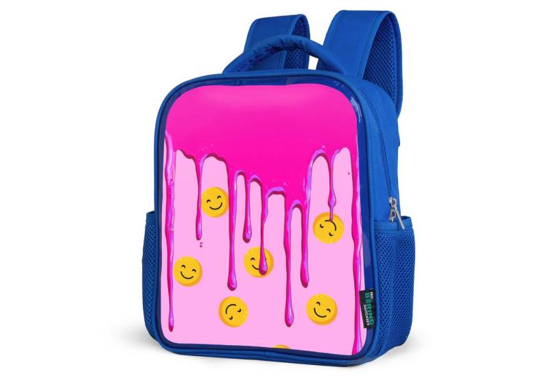 NoBoringSuitcases.com© Reisetasche Smiley-Regen unter rosa Glasur, Kinderrucksack, Schulrucksack, Freizeitrucksack, Jungen, Kindergarten von NoBoringSuitcases.com©