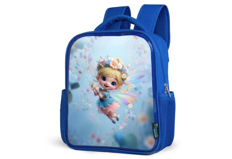 NoBoringSuitcases.com© Reisetasche Strahlende Blumenfee schwebt in einem blauen Blumenhimmel, Kinderrucksack, Schulrucksack, Freizeitrucksack, Jungen, Kindergarten von NoBoringSuitcases.com©