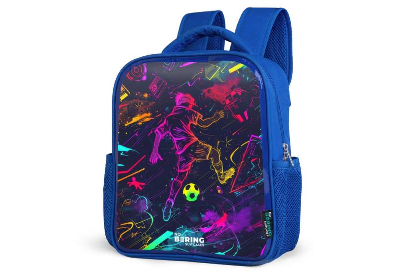 NoBoringSuitcases.com© Rucksack Straßenfußball in Weltraumfarben, Kinderrucksack, Schulrucksack, Freizeitrucksack, Jungen, Kindergarten von NoBoringSuitcases.com©