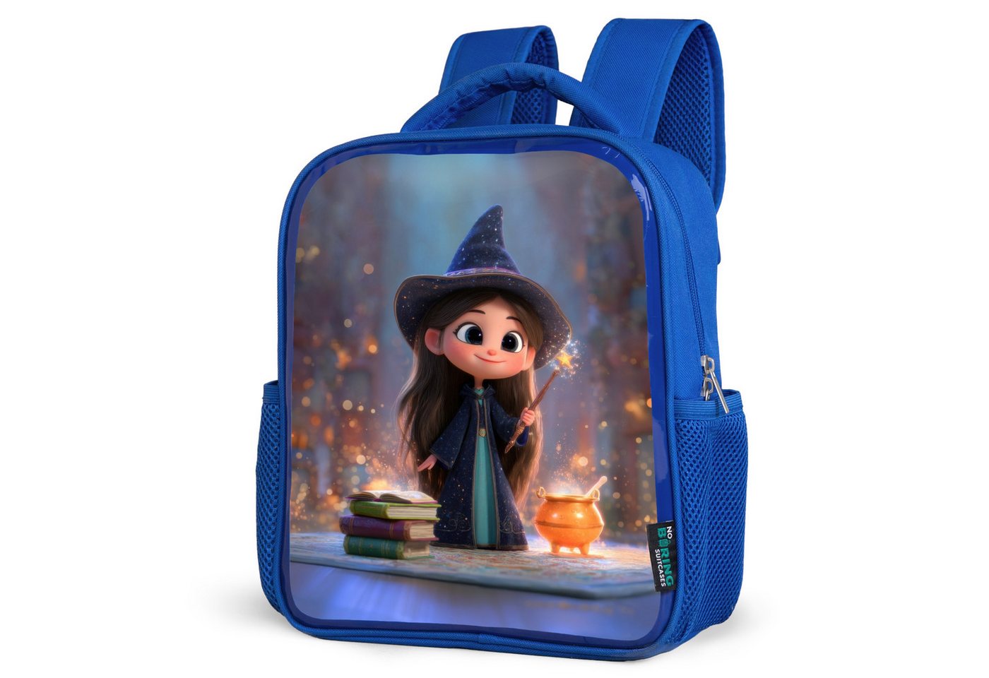 NoBoringSuitcases.com© Reisetasche Süße junge Zauberin mit Kessel und Zauberstab, Kinderrucksack, Schulrucksack, Freizeitrucksack, Jungen, Kindergarten von NoBoringSuitcases.com©