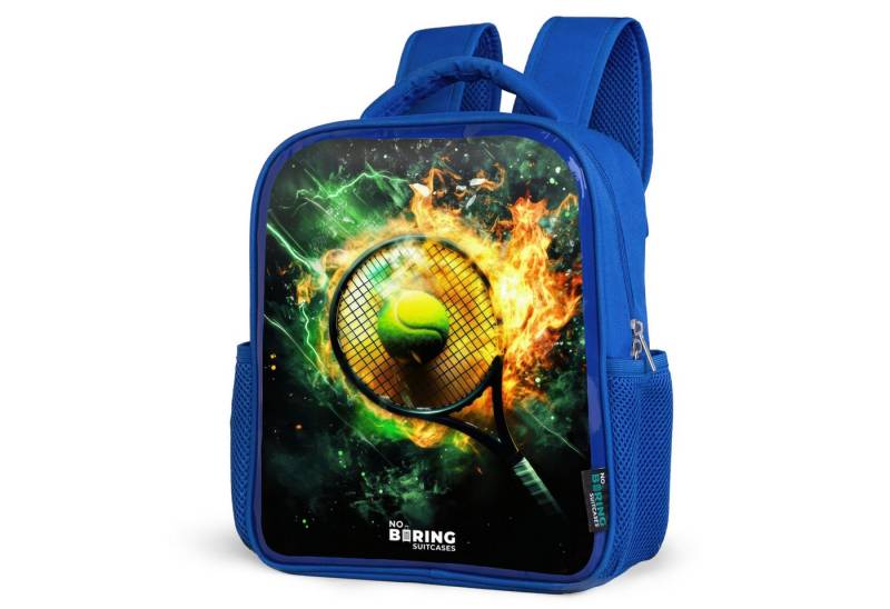 NoBoringSuitcases.com© Rucksack Tennisball in Flammen bei starkem Aufprall, Kinderrucksack, Schulrucksack, Freizeitrucksack, Jungen, Kindergarten von NoBoringSuitcases.com©
