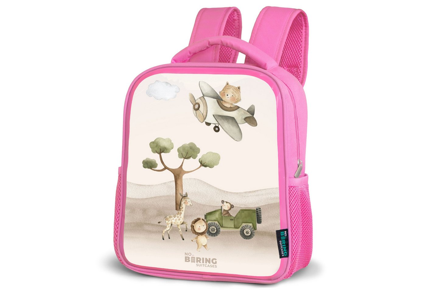 NoBoringSuitcases.com© Rucksack Tiere auf Safari, Kinderrucksack, Schulrucksack, Freizeitrucksack, Mädchen, Kindergarten von NoBoringSuitcases.com©