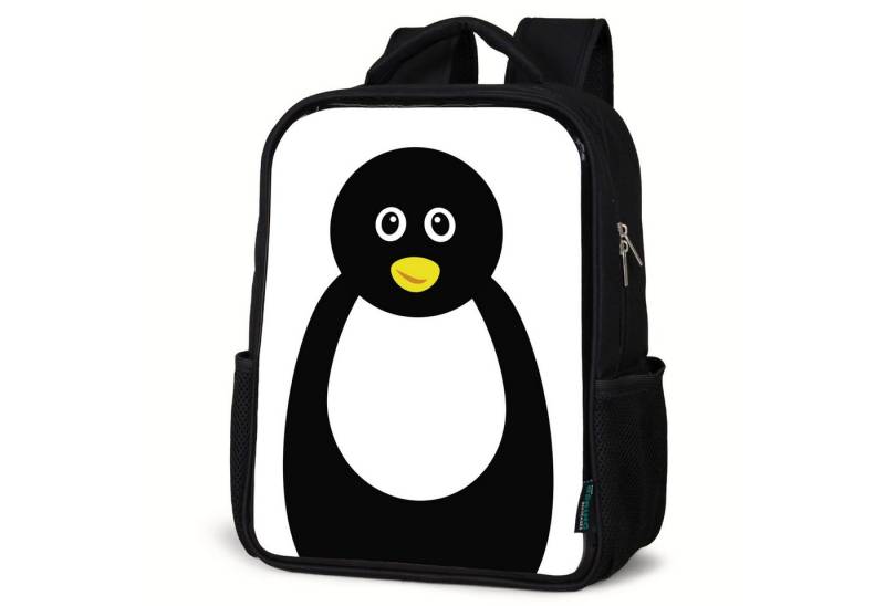 NoBoringSuitcases.com© Reisetasche Tierporträt - Pinguin - Kinder, Kinderrucksack Schwarz, Schulrucksack, Freizeitrucksack Jungen Mädchen von NoBoringSuitcases.com©