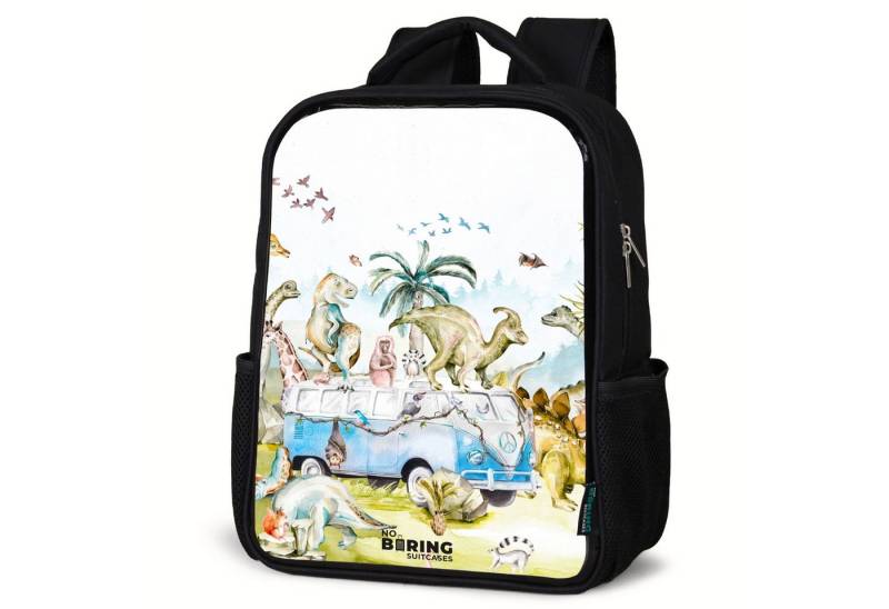 NoBoringSuitcases.com© Rucksack Van mit Dinosauriern, Kinderrucksack Schwarz, Schulrucksack, Freizeitrucksack Jungen Mädchen von NoBoringSuitcases.com©