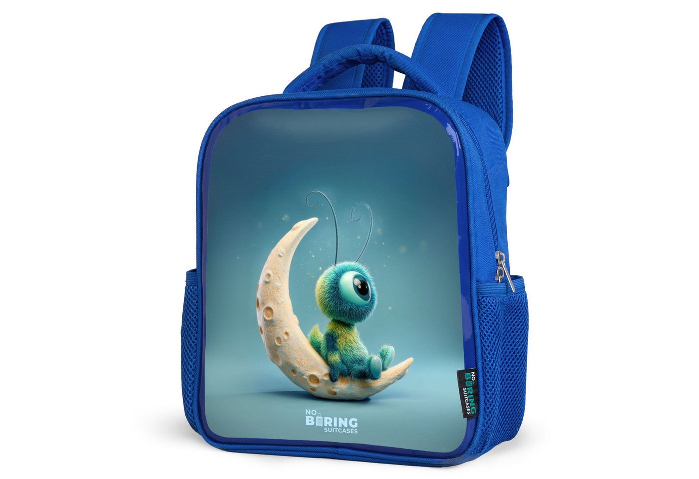 NoBoringSuitcases.com© Rucksack Verträumte Kreatur auf dem Mond, Kinderrucksack, Schulrucksack, Freizeitrucksack, Jungen, Kindergarten von NoBoringSuitcases.com©