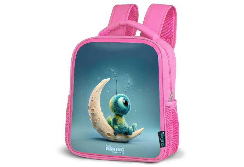 NoBoringSuitcases.com© Rucksack Verträumte Kreatur auf dem Mond, Kinderrucksack, Schulrucksack, Freizeitrucksack, Mädchen, Kindergarten von NoBoringSuitcases.com©