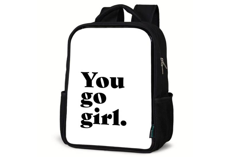NoBoringSuitcases.com© Reisetasche Zitat - You Go Girl - Mädchen - Spruch, Kinderrucksack Schwarz, Schulrucksack, Freizeitrucksack Jungen Mädchen von NoBoringSuitcases.com©