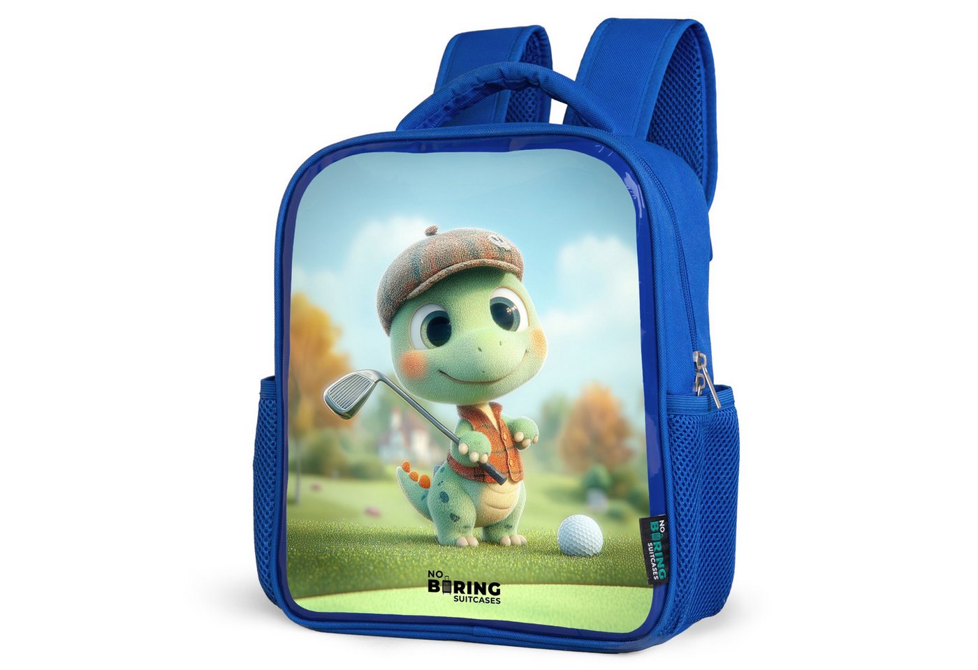 NoBoringSuitcases.com© Rucksack Golf - Dino - Grün, Kinderrucksack, Schulrucksack, Freizeitrucksack, Jungen, Kindergarten von NoBoringSuitcases.com©