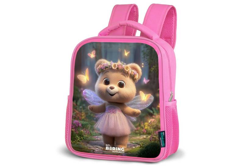 NoBoringSuitcases.com© Rucksack Bär - Schmetterlinge - Wald - Fee, Kinderrucksack, Schulrucksack, Freizeitrucksack, Mädchen, Kindergarten von NoBoringSuitcases.com©