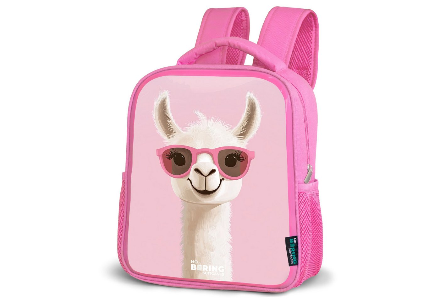 NoBoringSuitcases.com© Rucksack Lama - Weiß - Sonnenbrille - Wimpern, Kinderrucksack, Schulrucksack, Freizeitrucksack, Mädchen, Kindergarten von NoBoringSuitcases.com©