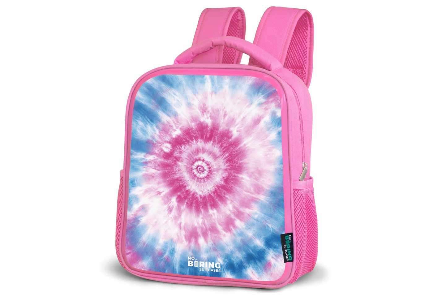 NoBoringSuitcases.com© Rucksack Krawattenfärbung - Abstrakt - Blau - Rosa, Kinderrucksack, Schulrucksack, Freizeitrucksack, Mädchen, Kindergarten von NoBoringSuitcases.com©