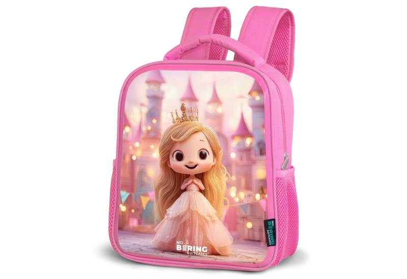 NoBoringSuitcases.com© Rucksack Prinzessin - Rosa - Schloss, Kinderrucksack, Schulrucksack, Freizeitrucksack, Mädchen, Kindergarten von NoBoringSuitcases.com©