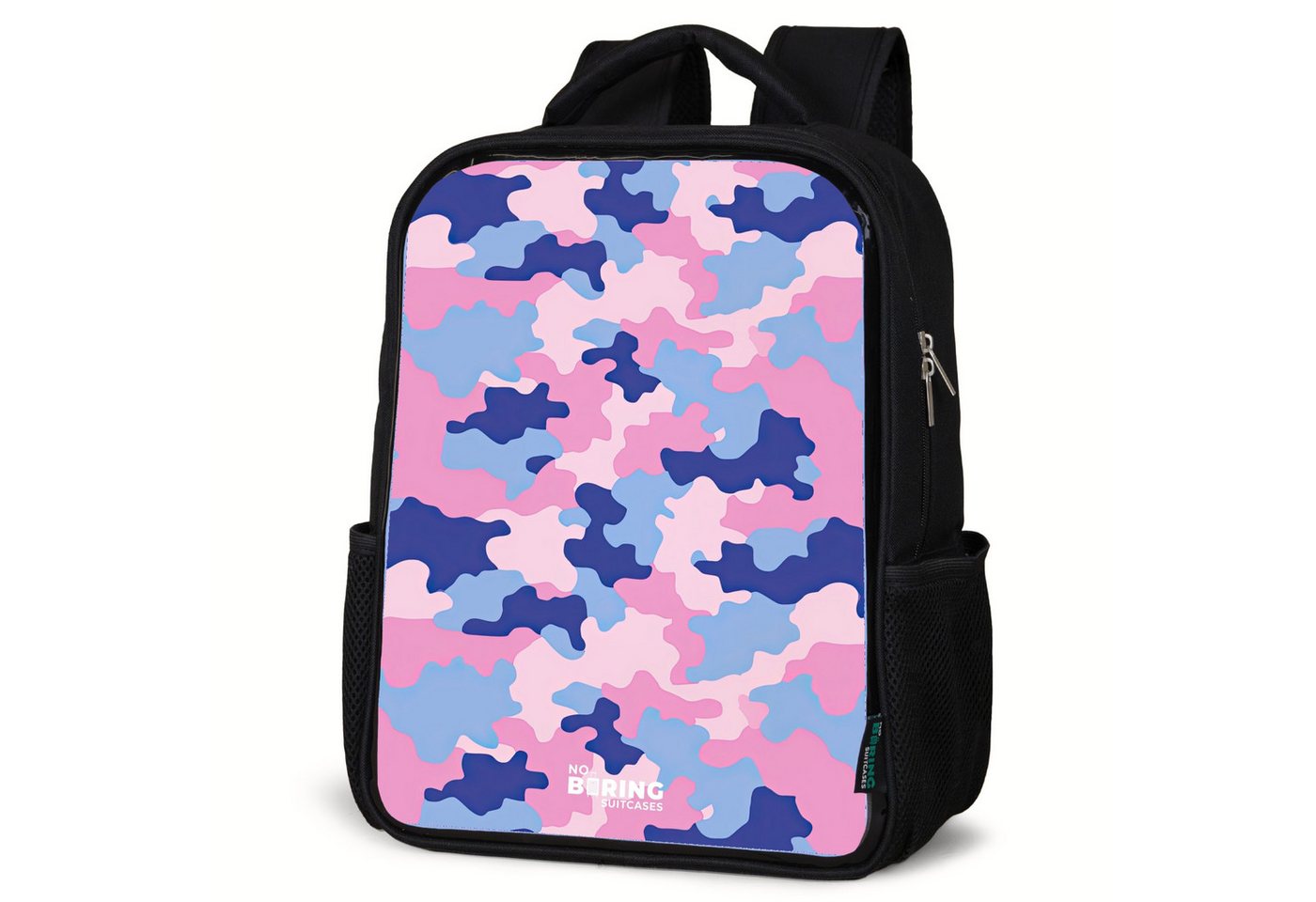 NoBoringSuitcases.com© Rucksack Tarnfarben - Rosa - Blau, Kinderrucksack Schwarz, Schulrucksack, Freizeitrucksack Jungen Mädchen von NoBoringSuitcases.com©